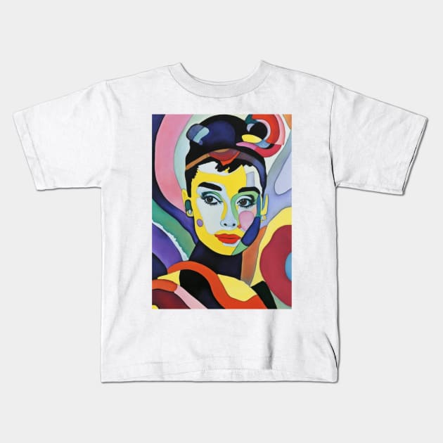 Audrey Hepburn Kids T-Shirt by AbstractPlace